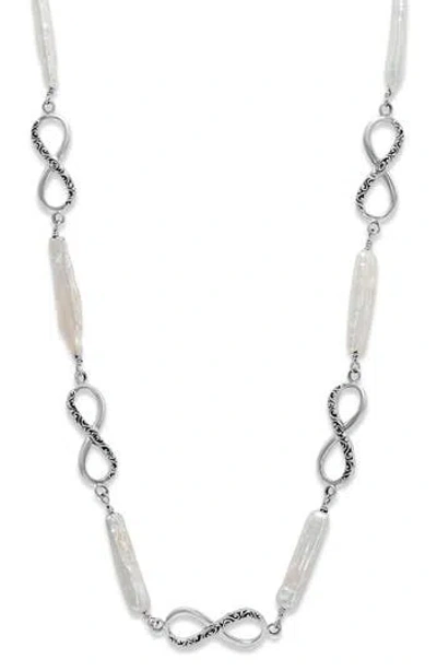 Samuel B. Infinity Biwa Pearl Necklace In Metallic