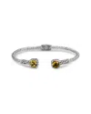 Samuel B. Jewelry 18k & Sterling Silver 2.90 Ct. Tw. Citrine Hinged Bangle Bracelet