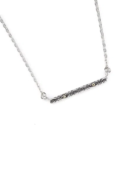 Samuel B Jewelry Samuel B. Sterling Silver & 18k Gold Bar 18" Chain Necklace In Silver-gold