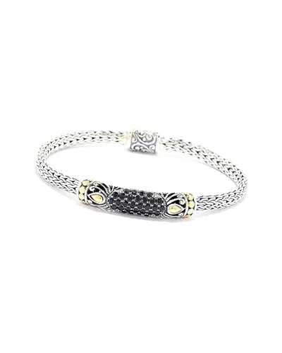 Samuel B. Jewelry Silver & 18k Pave Black Spinel Tulang Naga Bracelet