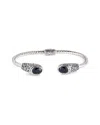 Samuel B. Jewelry Sterling Silver Black Onyx Twisted Cable Bangle Bracelet
