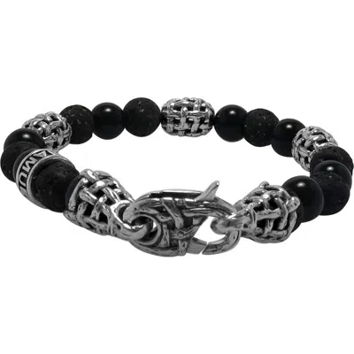Samuel B. Lava & Onyx Beaded Bracelet In Black