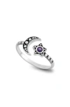 Samuel B. Moon & Star Bypass Ring In Purple