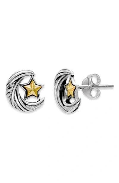 Samuel B. Moon & Star Stud Earrings In Silver And Gold