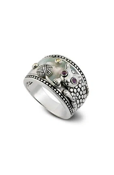 Samuel B. Mother-of-pearl Animal Overlay Ring