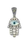 Samuel B. Mother-of-pearl Evil Eye Hamsa Two-tone Pendant