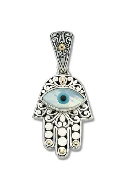 Samuel B. Mother-of-pearl Evil Eye Hamsa Two-tone Pendant
