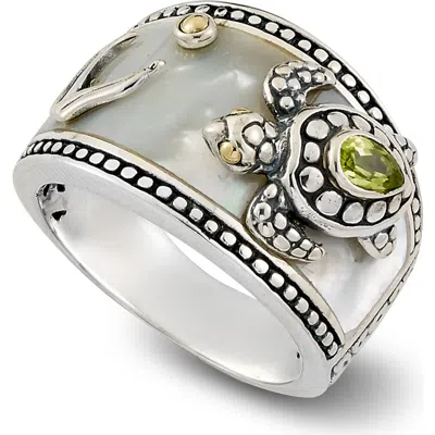 Samuel B. Mother-of-pearl Animal Overlay Ring In Pattern