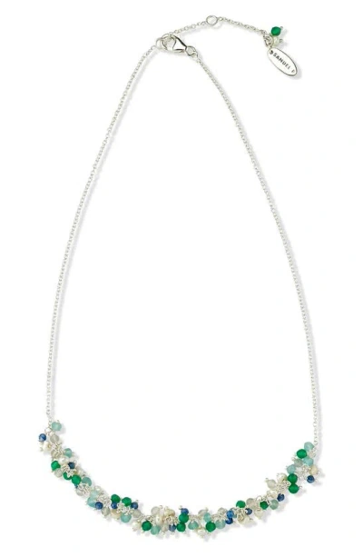 Samuel B. Multi Stone Beaded Statement Necklace In Aqua Multi