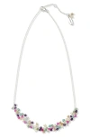 Samuel B. Multi Stone Beaded Statement Necklace In Silver Multi