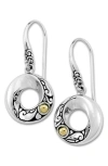 Samuel B. Open Round Drop Earrings In Silver And Gold