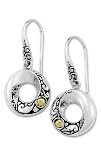 Samuel B. Open Round Drop Earrings In Silver And Gold