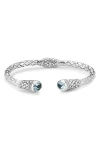 Samuel B. Silver 4.00 Ct. Tw. Blue Topaz Bangle Bracelet In Blue