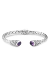 Samuel B. Silver 3.30 Ct. Tw. Amethyst Bangle Bracelet In Purple