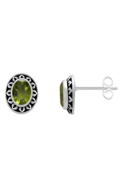 Samuel B. Oval Cut Stone Stud Earrings In Metallic