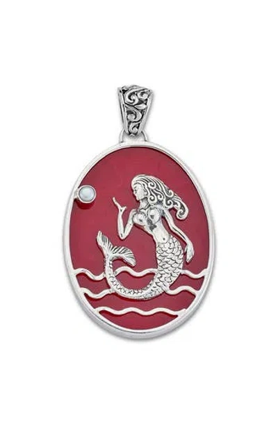 Samuel B. Oval Mermaid Pendant In Burgundy