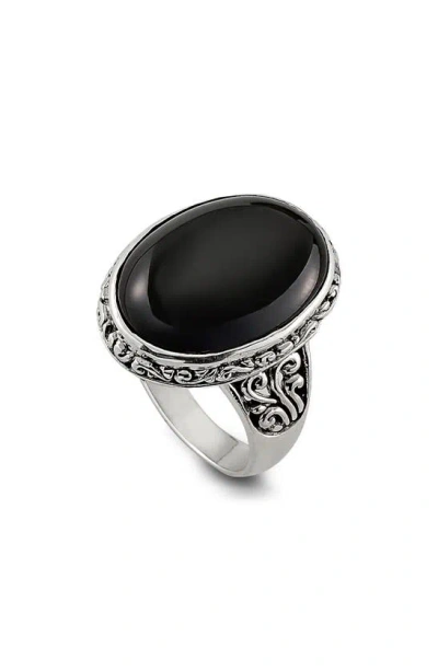 Samuel B. Oval Onyx Ring In Black