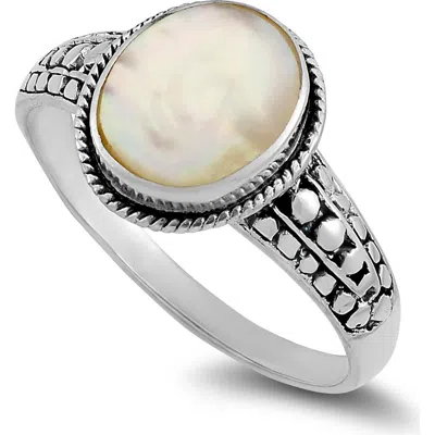 Samuel B. Oval Stone Ring In White