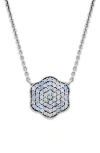 Samuel B. Pavé Moonstone Flower Pendant Necklace In Metallic