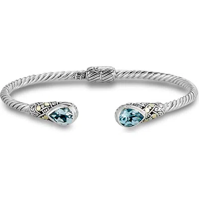 Samuel B. Pear Blue Topaz Bangle Bracelet