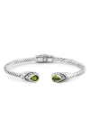 Samuel B. Silver 1.70 Ct. Tw. Amethyst Twisted Cable Bangle Bracelet In Green