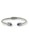 Samuel B. Silver 1.00 Ct. Tw. Amethyst Twisted Cable Bangle Bracelet In Purple