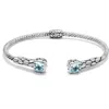 Samuel B. Pebble Blue Topaz Bangle Bracelet In Blue