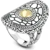 Samuel B. Pebbled Design Oval Ring