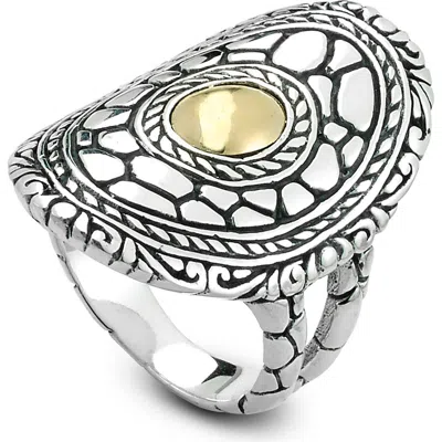 Samuel B. Pebbled Design Oval Ring