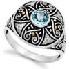 Samuel B. Round Blue Topaz Ring In Blue