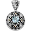 Samuel B. Round Filigree Pendant In Blue