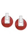 Samuel B. Round Hinge Earrings In Red