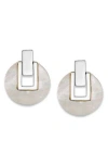 Samuel B. Round Hinge Earrings In White