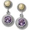 Samuel B. Round Stone Drop Earrings In Purple