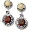 Samuel B. Round Stone Drop Earrings In Red