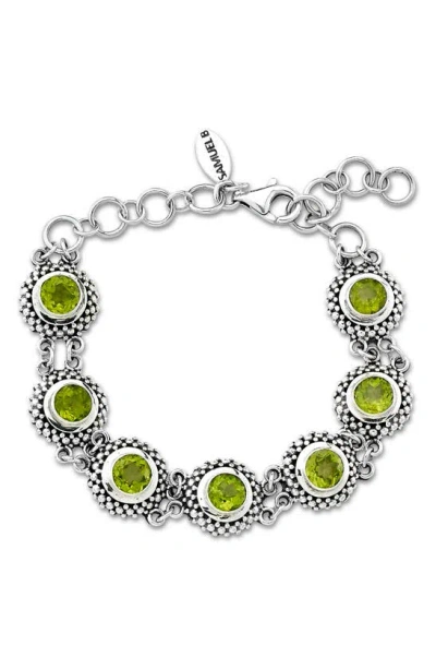 Samuel B. Round Stone Station Bracelet In Green