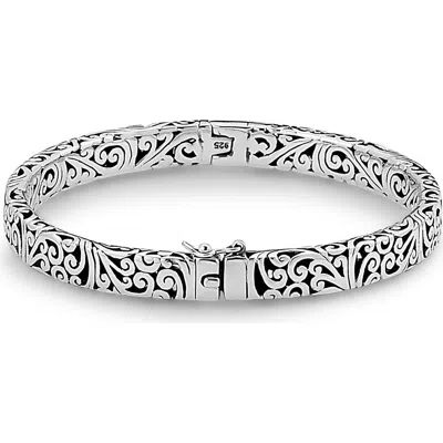 Samuel B. Scrollwork Hinge Bangle In Silver