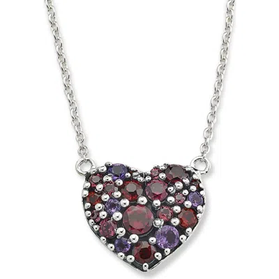 Samuel B. Semiprecious Stone Heart Pendant Necklace In Metallic