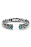 Samuel B. Semiprecious Stone Textured Bangle Bracelet In Blue