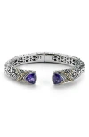 Samuel B. Semiprecious Stone Textured Bangle Bracelet In Purple