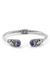 Samuel B. Semiprecious Stone Textured Frog Bangle Bracelet In Amethyst