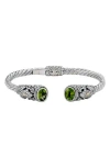 Samuel B. Semiprecious Stone Textured Frog Bangle Bracelet In Peridot