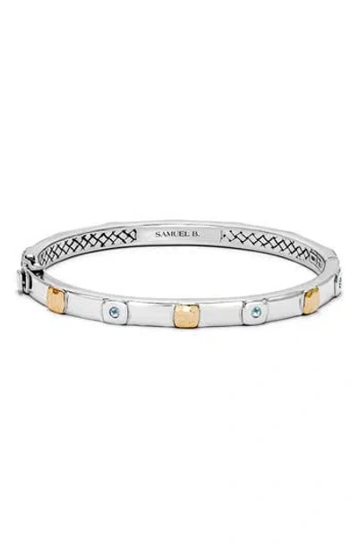 Samuel B. Semiprecious Stone Two-tone Bangle Bracelet In Blue