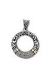 Samuel B. 18k & Silver 0.65 Ct. Tw. White Topaz Open Circle Pendant In White