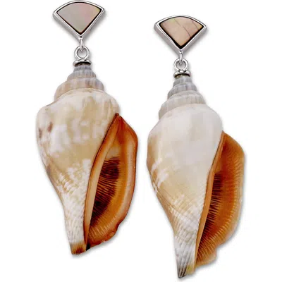 Samuel B. Shell Drop Earrings In White