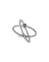 Samuel B. Silver 0.15 Ct. Tw. Pink Tourmaline X Ring
