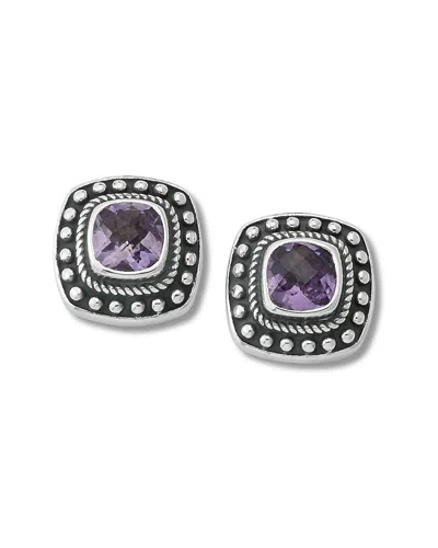 SAMUEL B. SAMUEL B. SILVER 0.16 CT. TW. AMETHYST EARRINGS