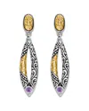 Samuel B. Silver 0.20 Ct. Tw. Amethyst Drop Earrings