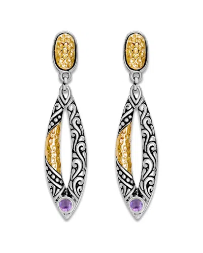 SAMUEL B. SAMUEL B. SILVER 0.20 CT. TW. AMETHYST DROP EARRINGS