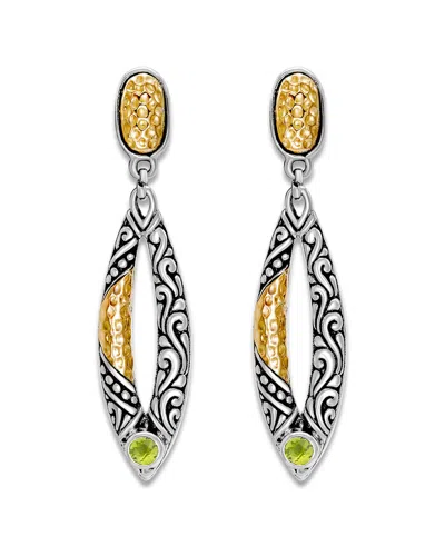 Samuel B. Silver 0.24 Ct. Tw. Peridot Drop Earrings In Metallic